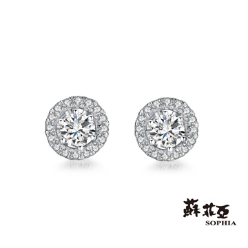 鑽石重量：主鑽約0.26克拉，32顆配鑽約0.09-0.12克拉鑽石顏色/淨度：主鑽F/VVS1，配鑽 F/VS2貴金屬材質：18K金耳環樣式：穿耳針式/貼耳式