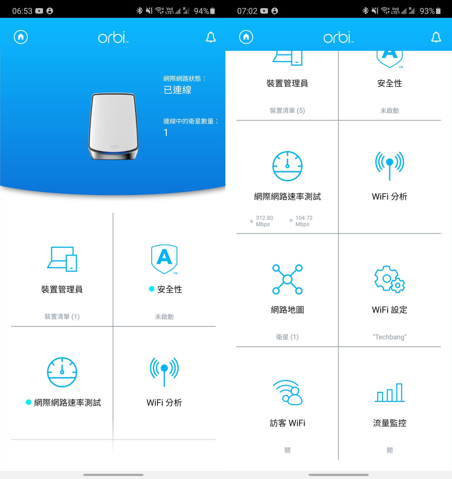 零死角收訊與優異網速：NETGEAR Orbi AX5400 三頻 Wi-Fi 6 延伸系統（RBK752）開箱與深度評測！