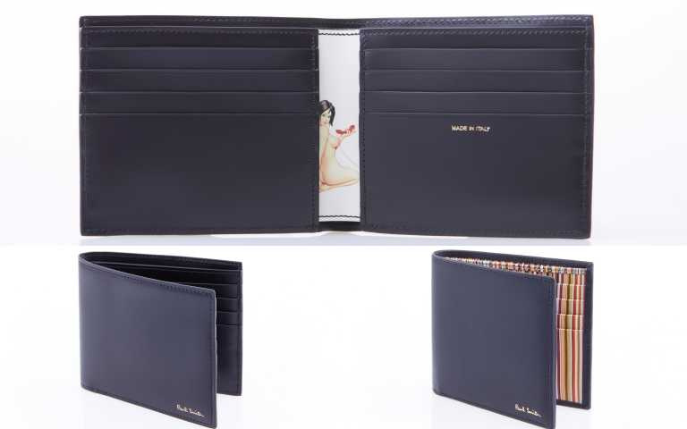 Paul Smith 裸女印花男士短夾／8,500元、經典彩條男士短夾／10,500元（圖／品牌提供）