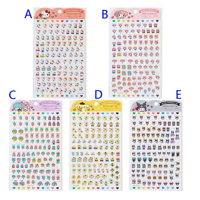 貼紙 日本 Hello Kitty 美樂蒂 雙子星 布丁狗 酷企鵝 行事曆 日常 活動 正版日本進口授權