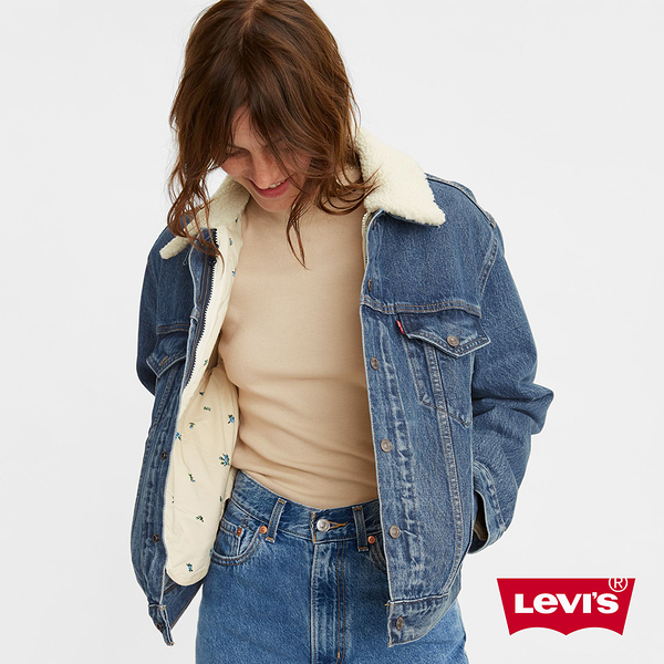 Levis 女款 3合1鋪棉牛仔外套 / 精工中藍染水洗 / 內裏可拆