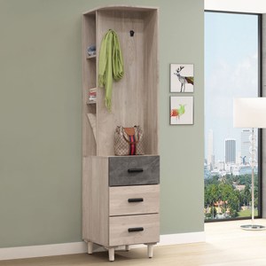 Homelike 布林1.5尺三抽轉角櫃(左側邊櫃)