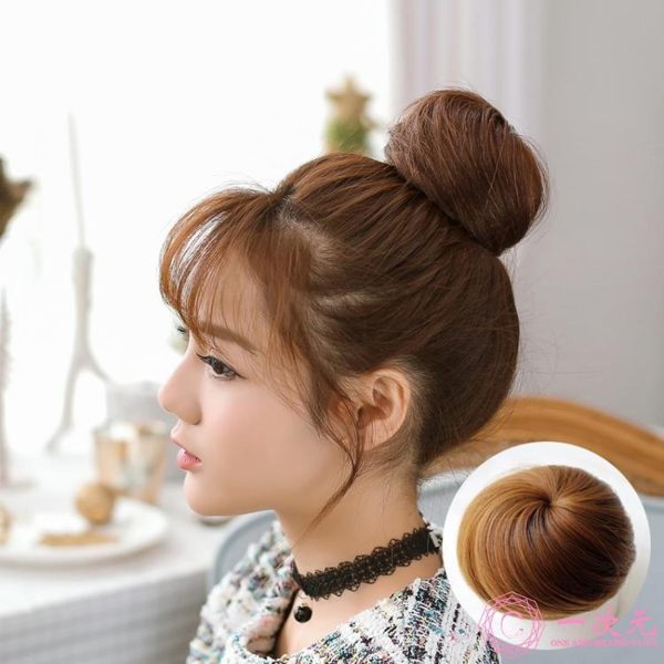 丸子頭 假髮女真髮髮圈髮飾 半丸子頭盤髮器 花苞頭飾蓬松漢服古風髮包髮髻