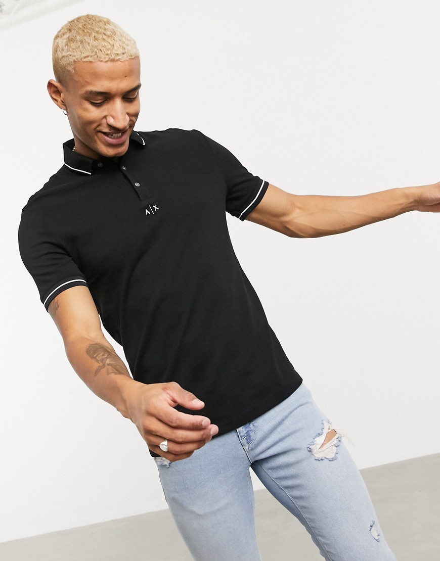 Polo shirt by Armani Exchange Casual, meet smart Polo collar Partial button placket Logo detail to c
