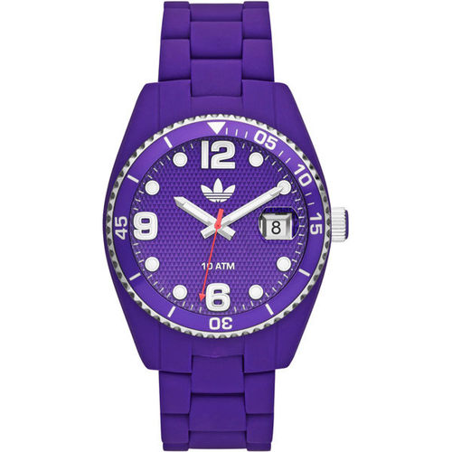 adidas 菱格靚彩活力時尚玻麗腕錶-紫