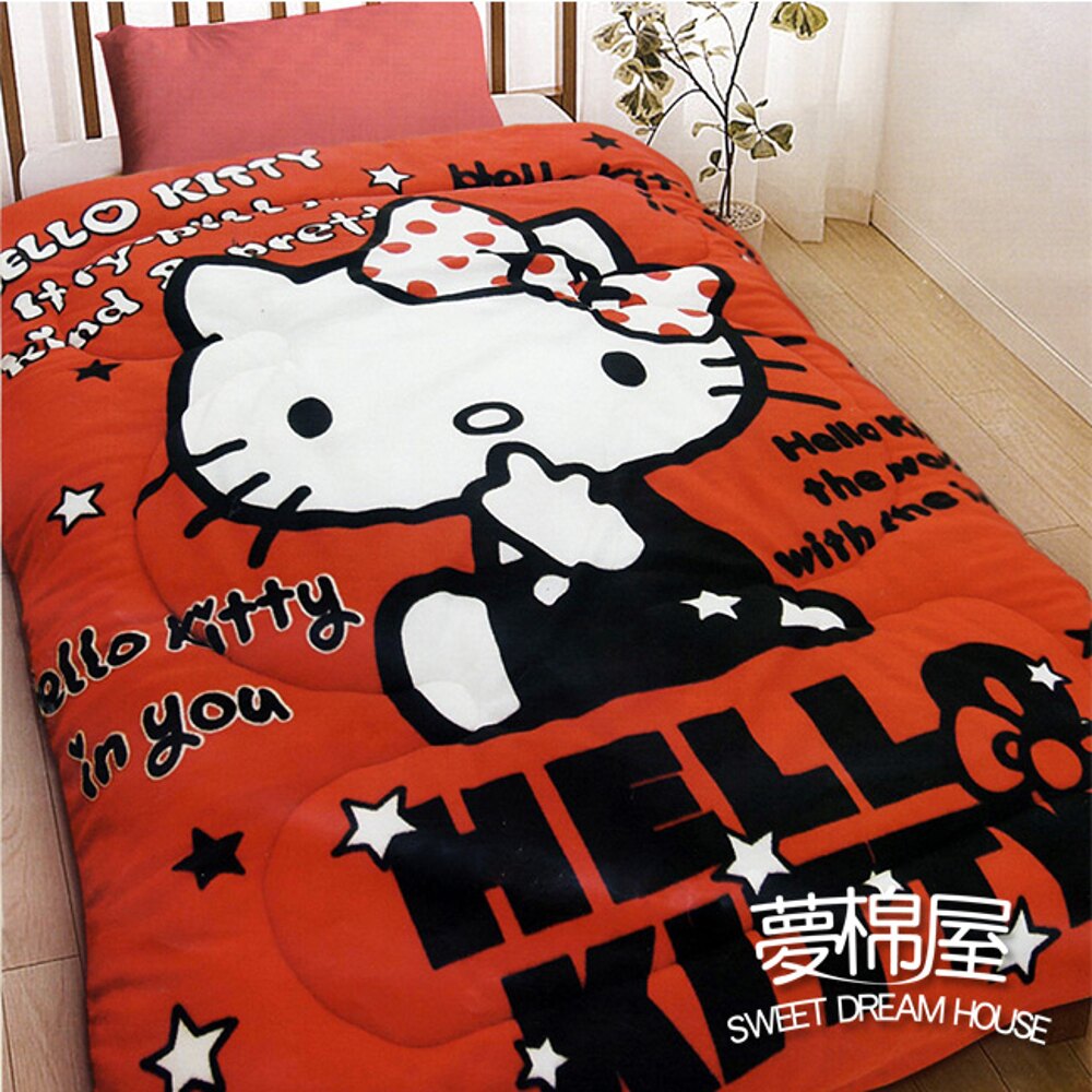 ☆夢棉屋☆ Hello Kitty 搖粒絨刷毛暖暖被-我就是時尚 台灣製造 品質有保障-樂天雙11