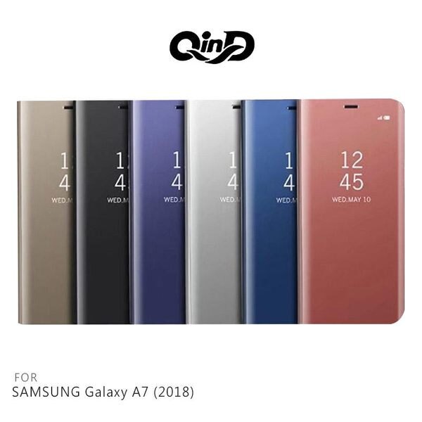 【愛瘋潮】QinD SAMSUNG Galaxy A7(2018) 透視皮套 保護殼 手機殼 支架 鏡面。人氣店家愛瘋潮工作室的∥三星 SAMSUNG 配件專區、→Galaxy A系列有最棒的商品。快