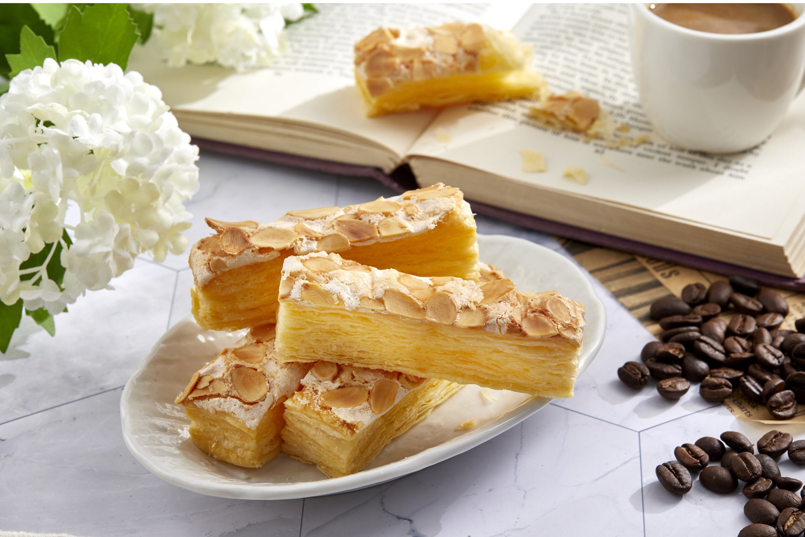 庵古坑咖啡-杏仁千層派 （蛋奶素）