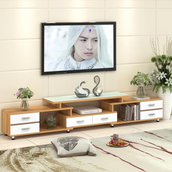 電視櫃云曼鋼化玻璃伸縮電視櫃茶幾組合簡約現代歐式小戶型客廳電視機櫃 貝芙莉LX