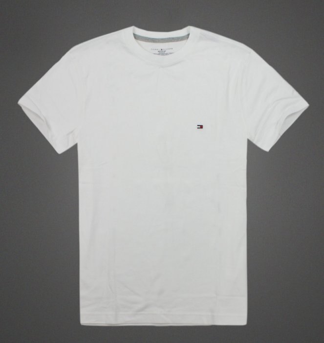 美國百分百【全新真品】Tommy Hilfiger T恤 TH 男衣 純棉 上衣 短袖 T-shirt 白色 XS-XXL A813