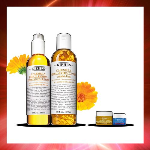 金盞花潔面泡泡凝露230ml 金盞花植物精華化妝水250ml 金盞花蘆薈精華保濕凍膜 14ml 冰河醣蛋白無油清爽凝凍7ml