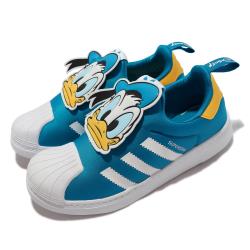 adidas 休閒鞋 Superstar 360 C 運動 童鞋 愛迪達 襪套 迪士尼 聯名 唐老鴨 中童 藍 白 GX3274 [ACS 跨運動]