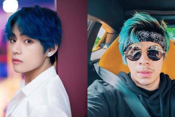 10 Pesona V Bts Dengan Rambut Biru Mirip Atta Halilintar