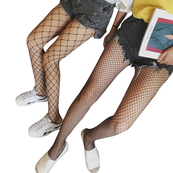 [現貨] 韓妞必備 時尚性感暗黑破洞牛仔褲內搭網襪/長網襪/漁網長襪/絲襪/長襪/彈性襪/小中大格