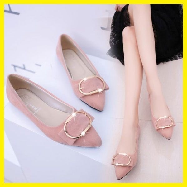 2019春秋新款單鞋尖頭平底鞋女淺口平跟鞋女鞋軟底工作鞋女豆豆鞋