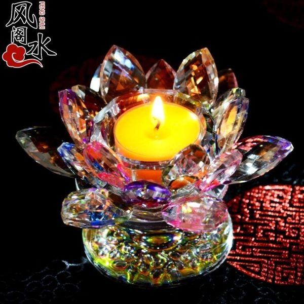 佛燈風水閣 酥油燈座高腳蓮花燈蠟燭臺擺件供佛燈燭臺居家供奉 ATF青木鋪子