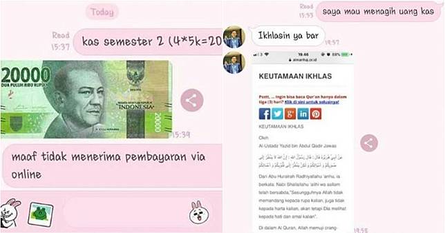 10 Chat kocak 'ditagih uang kas' ini bikin ngakak tepuk jidat 