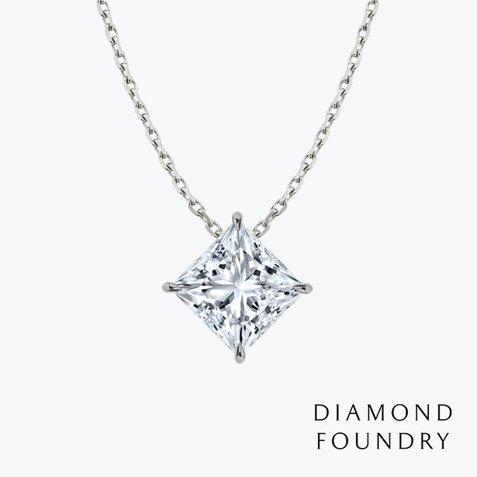 極簡爪鑲公主方項鍊