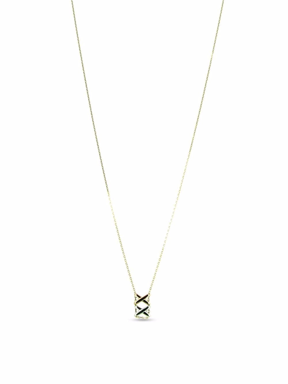 Chaumet - pre-owned 18kt gold Liens diamond pendant necklace - women - White Gold/Yellow Gold/Rose Gold/Diamond - One Size - Silver