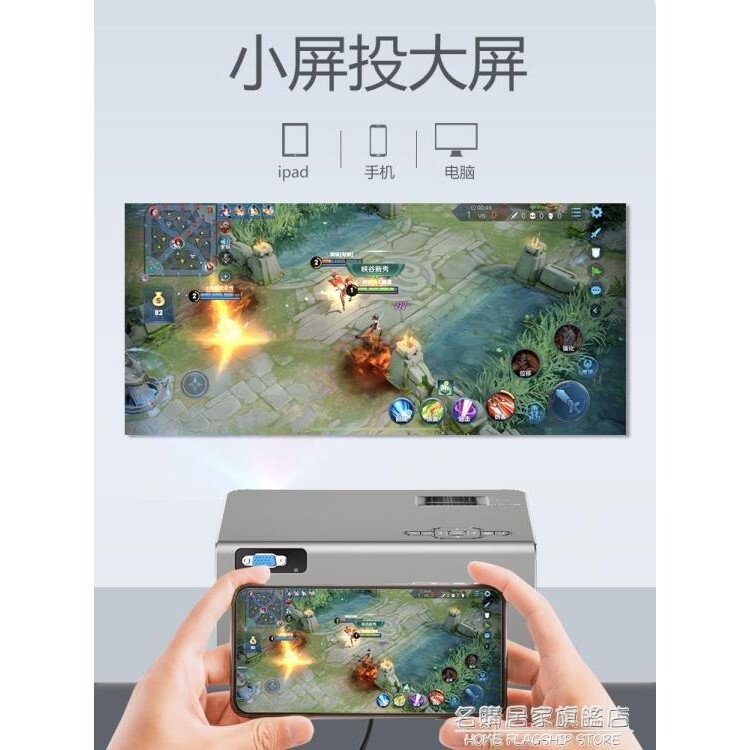 機投影儀家用小型投墻便攜臥室家庭影院墻上看電影電視投影手機一體機投影機 - 安卓系統版（推薦購買),官方標配