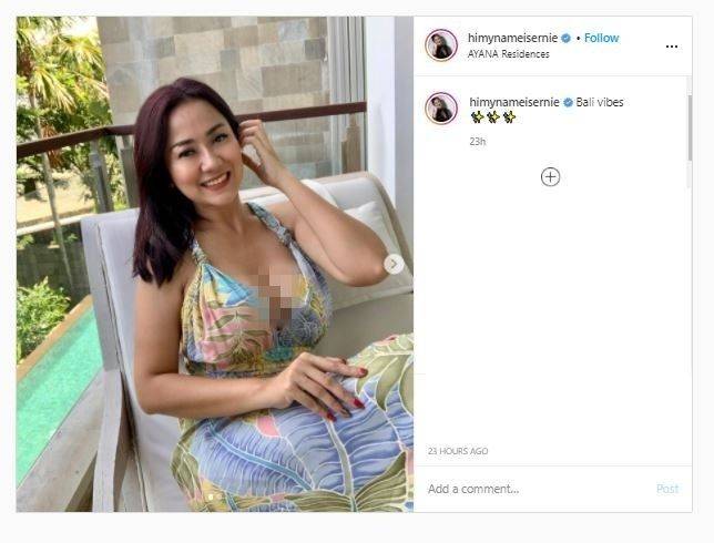 Tante Ernie Unggah Foto Seksi saat Liburan di Bali, Warganet Langsung Ribut