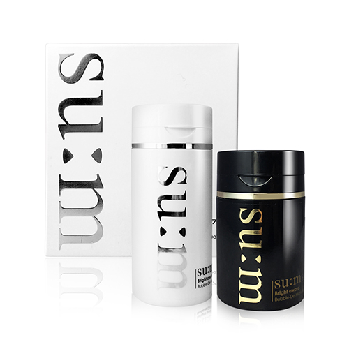 【即期品】su:m37º甦秘 微米珍珠淨白煥顏泡泡面膜白+黑套組