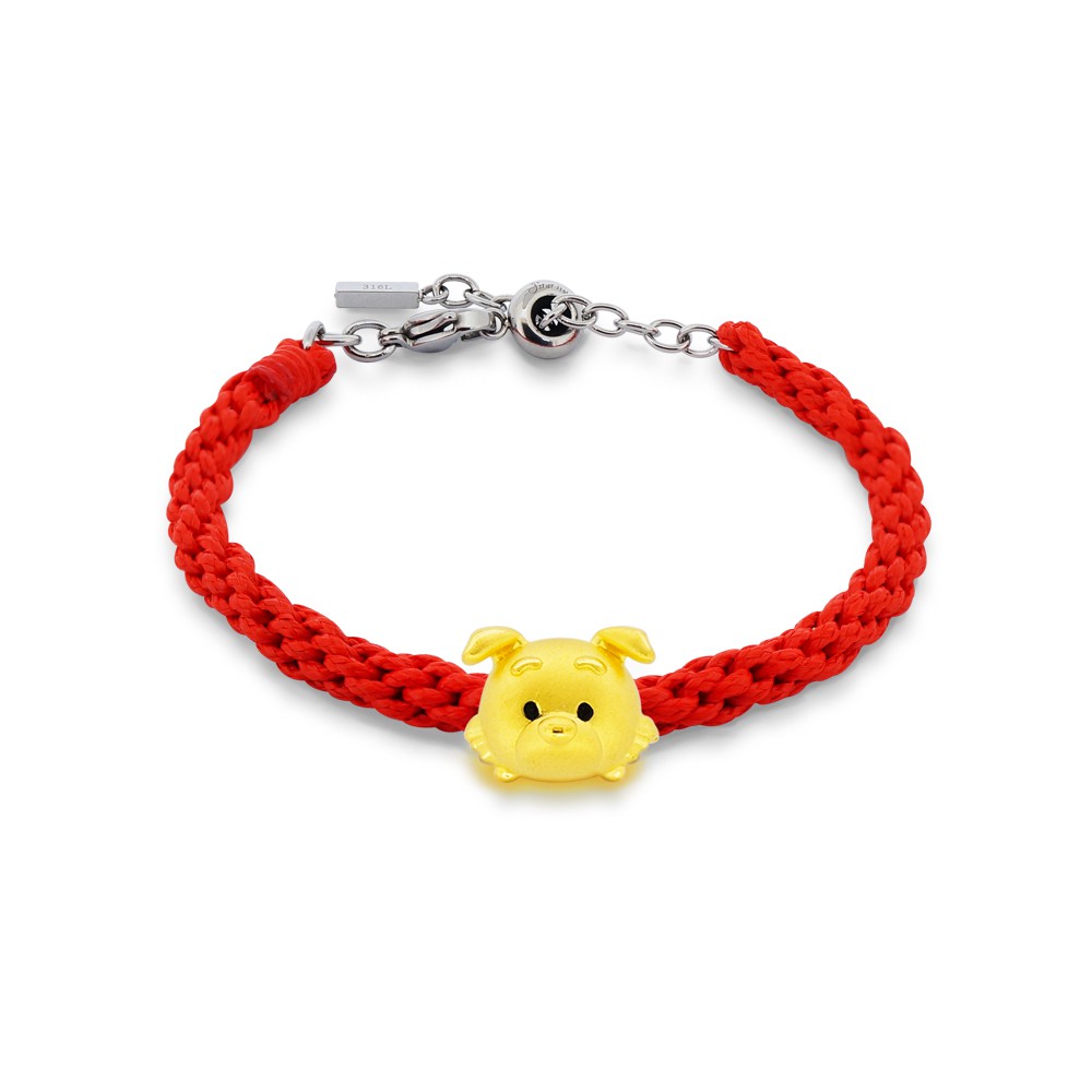 迪士尼Tsum Tsum圓滾滾可愛金珠-流氓狗，機智勇敢的流氓狗黃金珠：金重約0.33錢成色：24K / 999.9附：蠶絲蠟線繩子飾品盒提袋保證卡#迪士尼 #TsumTsum #黃金珠 #小姐與流氓