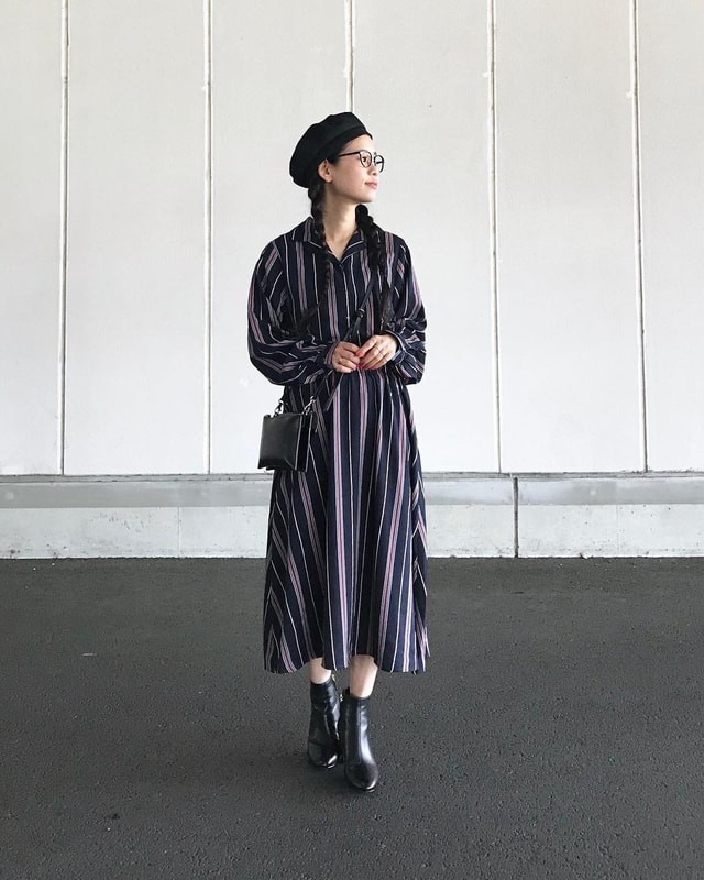 冬のシャツワンピースコーデ 21選 寒いと思って避けたらもったいない