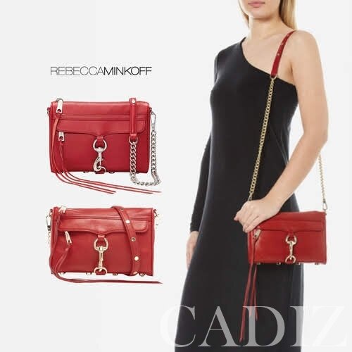 現貨 美國正品 Rebecca Minkoff Mini M.A.C. Crossbody 大紅色金銀釦流蘇小側肩包