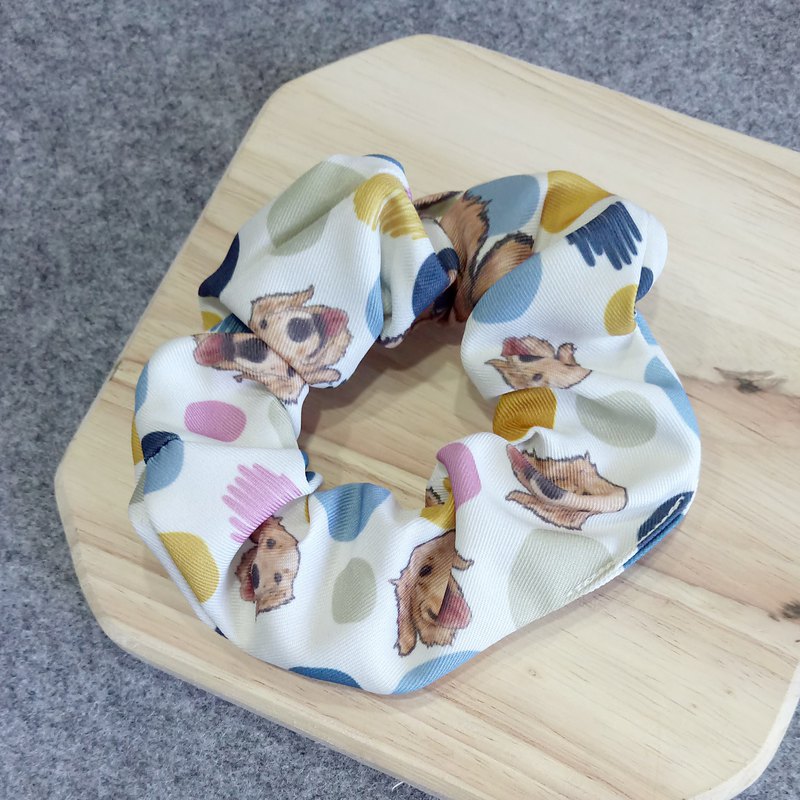 狗狗圖案髮圈，獨一無二，純手工車縫