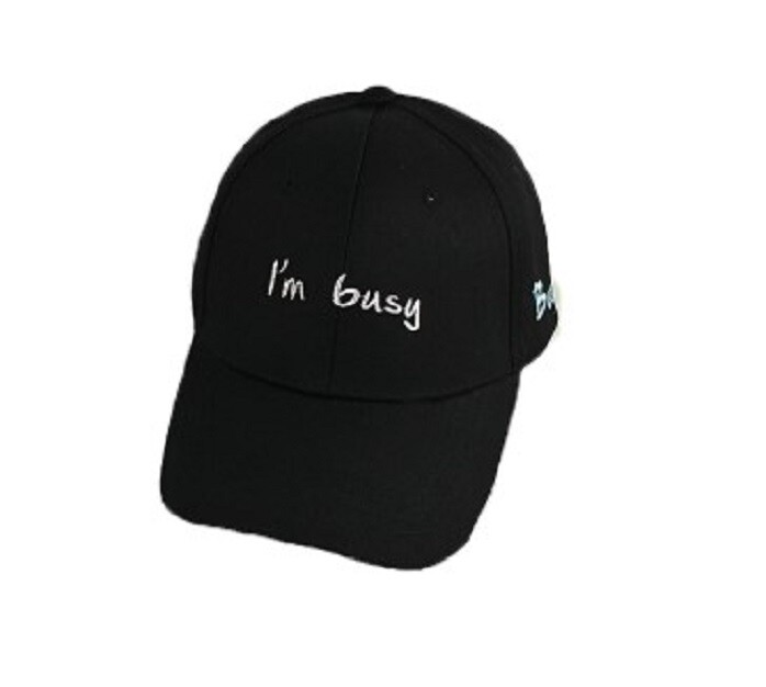 帽子女春夏天Im busy刺繡棒球帽情侶鴨舌帽