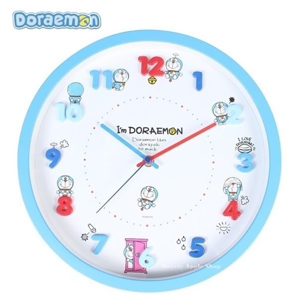 日本限定 DORAEMON 哆啦a夢 立体數字 連續秒針 壁掛時鐘 / 掛鐘
