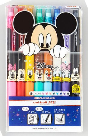 日本進口商品超級細*限量迪士尼系列*三菱鉛筆「uni-ball R:E 擦擦筆」