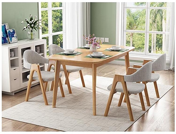 北歐餐桌全實木餐桌小戶型日式餐桌椅組合現代簡約長方形家用飯桌