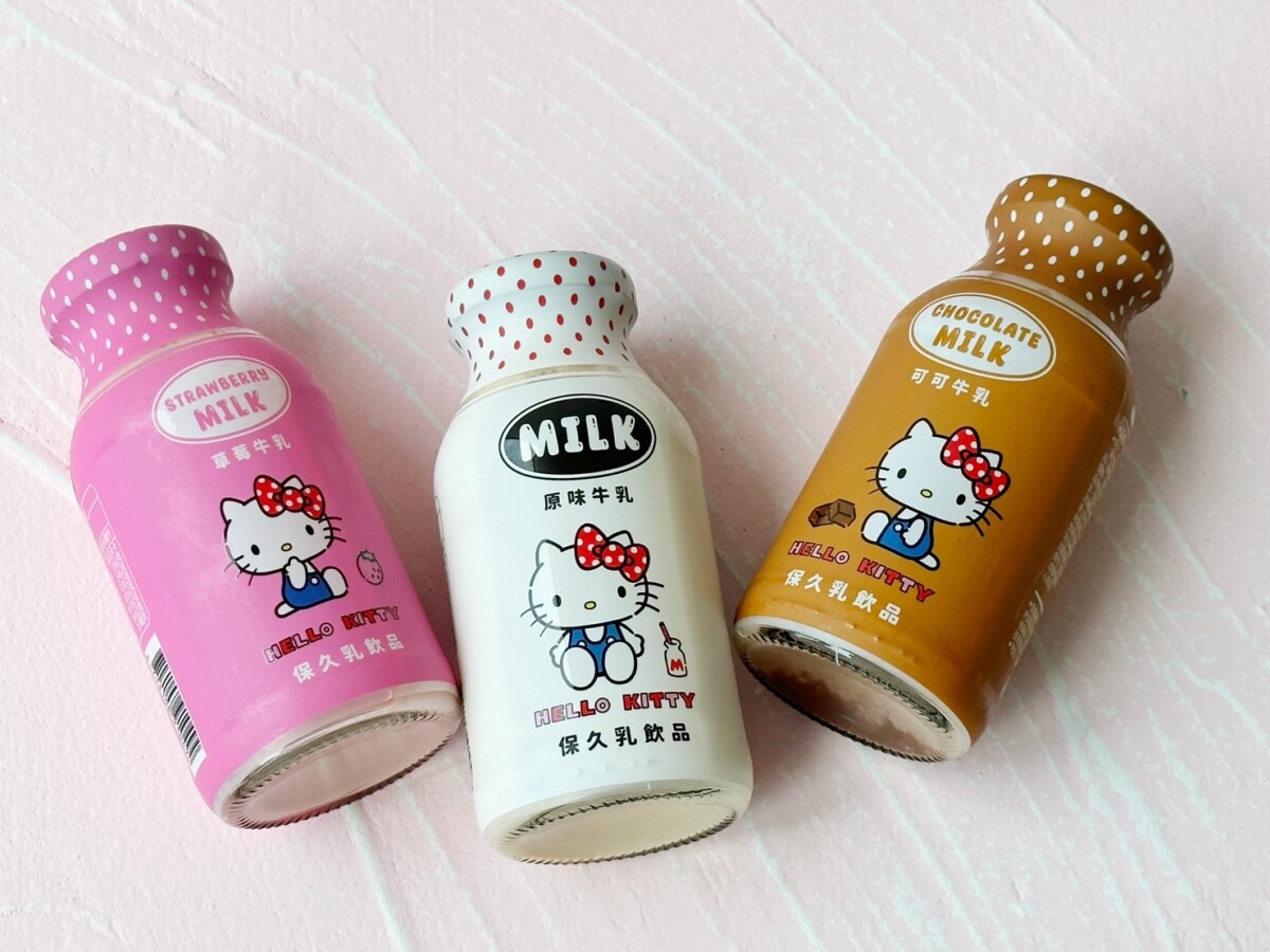 Kitty粉絲必喝！全聯獨家開賣「Hello Kitty牛奶」，原味、草莓、可可享優惠價開喝！