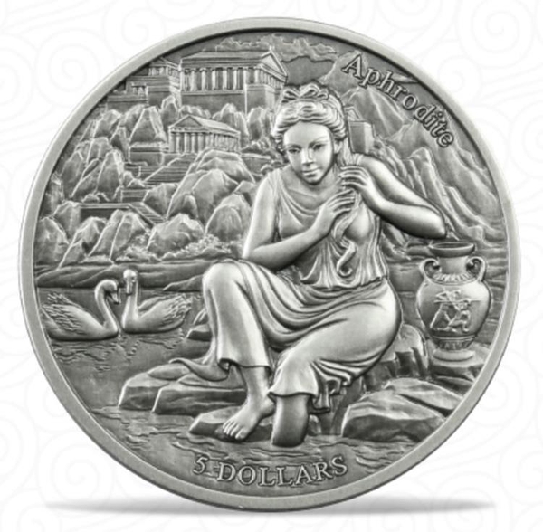 薩摩亞.2021年奧林匹克星座-阿佛洛狄忒.金牛座.2盎司鑲水晶銀幣