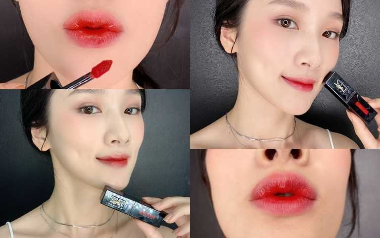 奢華緞光唇釉的#420跟#425。（圖／吳雅鈴攝影、品牌提供）