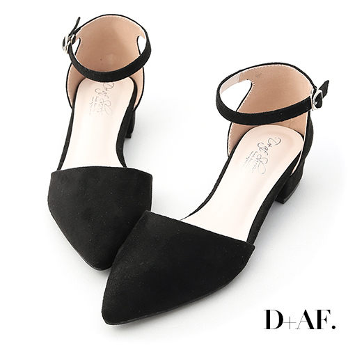 尖頭 D+AF 完美視覺．尖頭側空低跟瑪莉珍鞋＊黑