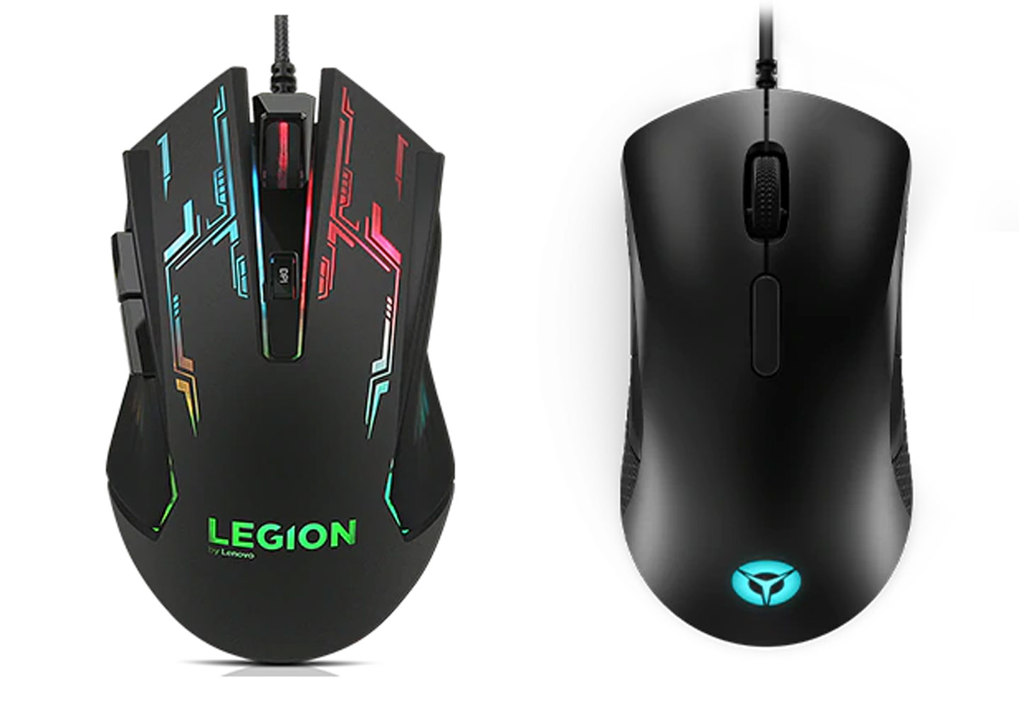 Legion M200 RGB（圖左）與 Legion M300 RGB 電競滑鼠。