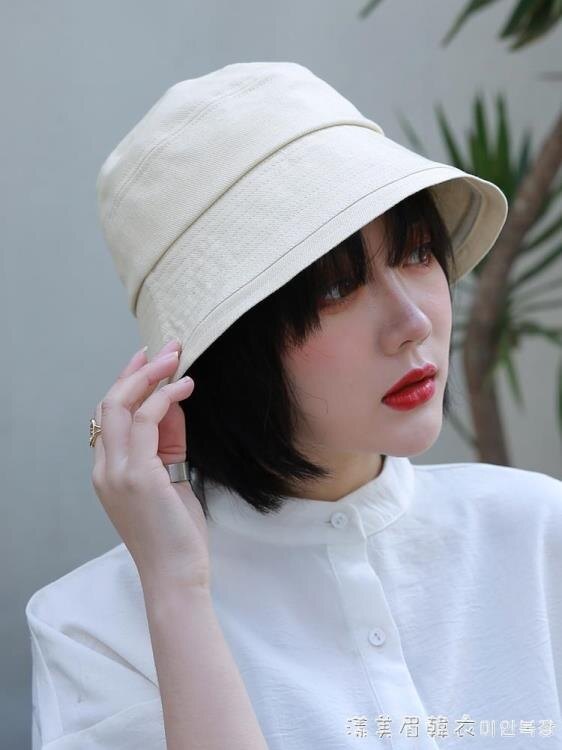 漁夫帽子女夏季韓版百搭潮遮臉網紅遮陽帽防曬太陽帽防紫外線盆帽