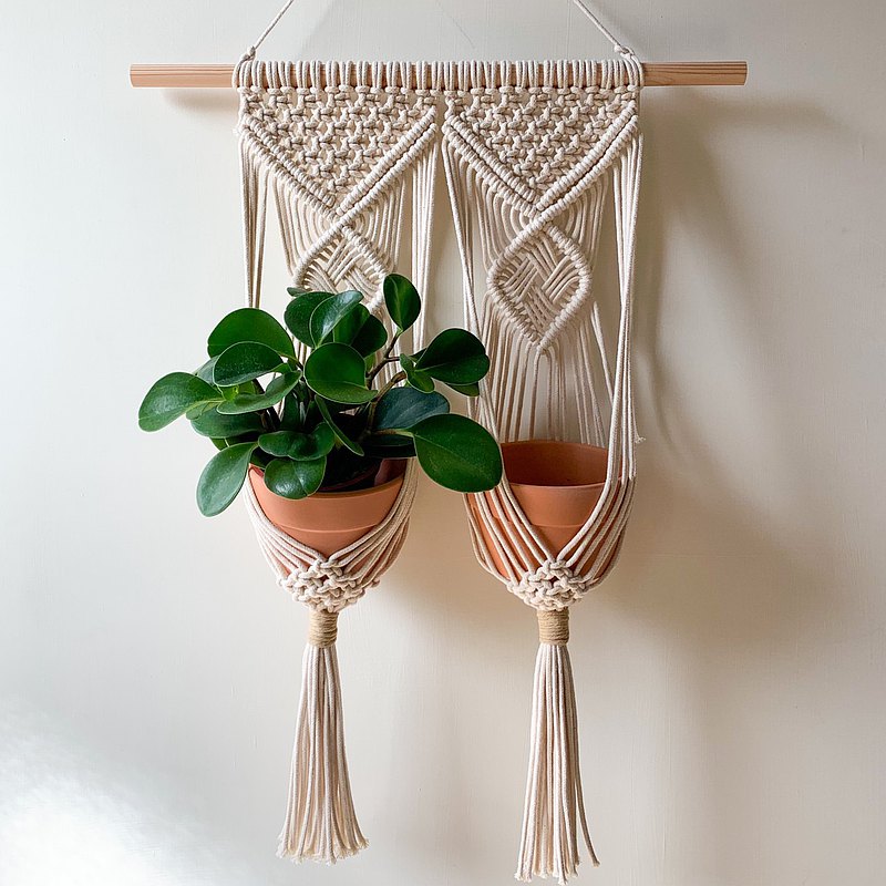 Macrame / Wall hanging / 中型植物壁掛 / 成雙成對款