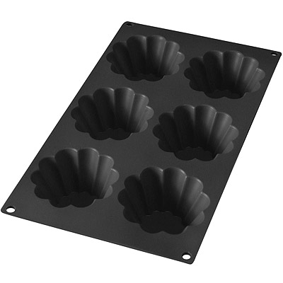 西班牙餐廚烘焙蛋糕布丁果凍可一次製作6份波浪紋烤杯設計白金矽膠好脫模