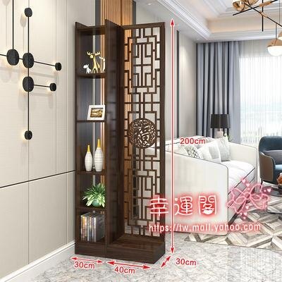 玄關櫃 新中式客廳屏風隔斷裝飾家用雙面鏤空擋煞門廳入戶進門實木玄關櫃T