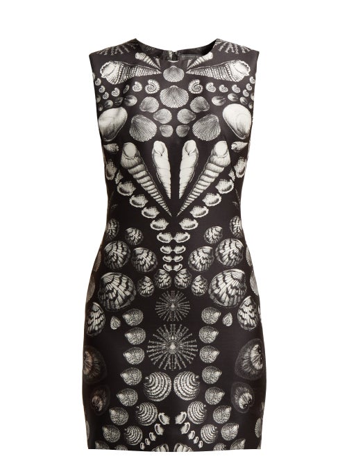 Alexander McQueen - Coastal motifs - such as the white shells seen on this black mini dress - are a 