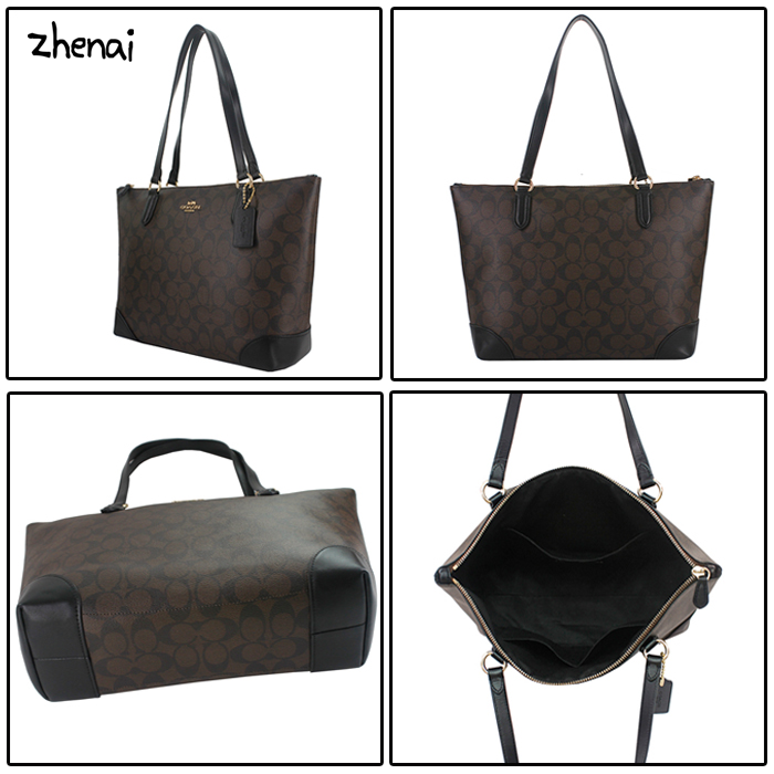 COACH托特咖拉鍊 37cmx26 cmx1 cm側背包 肩背包 托特包 大包 優惠組合非 Tommy kate spade MK CK MJ LV Chanel Hermes
