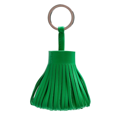 HERMES 流蘇造形山羊皮鑰匙圈手袋吊飾(綠色)