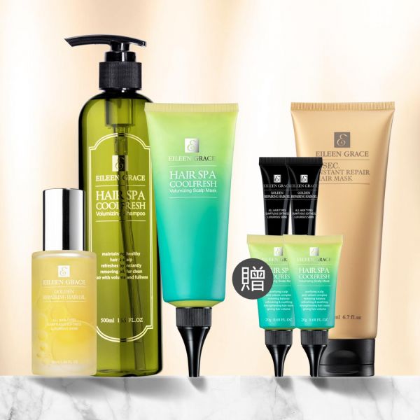 髮品8件組》髮油+頭皮敷膜+洗髮精500ml 贈髮膜1+髮油旅2+頭皮旅2