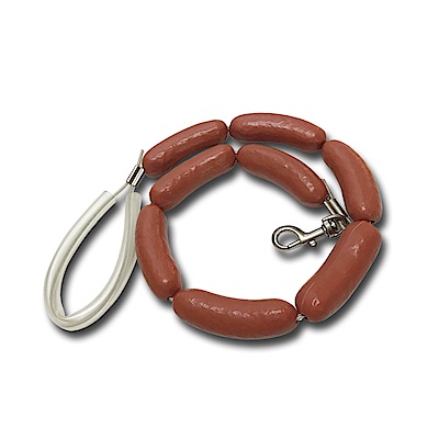 金德恩 台灣製造 中大型犬寵物專用香腸造型狗錬/牽繩/狗帶/臘腸