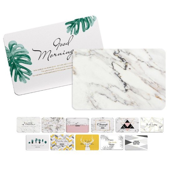 Uncle-Way威叔叔 大理石彩繪 加大 珪藻土地墊 吸水地墊 珪藻土 地墊 文青風 吸水地墊