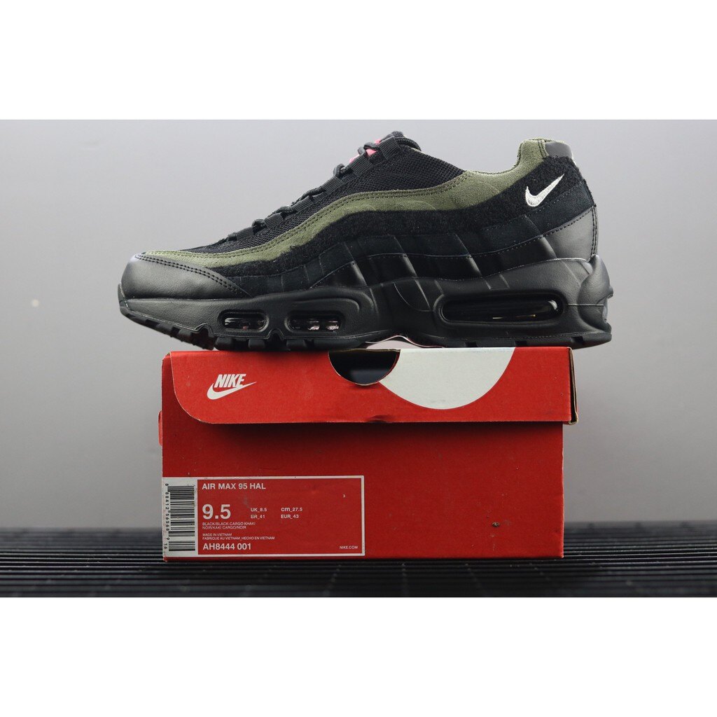 【日本海外代購】Nike Air Max 95 HAL 軍綠 魔鬼氈 麂皮 黑底 3M反光 AH8444001 男